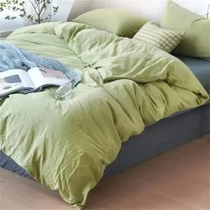 100% Cotton Duvet Cover Set - Parrot Green
