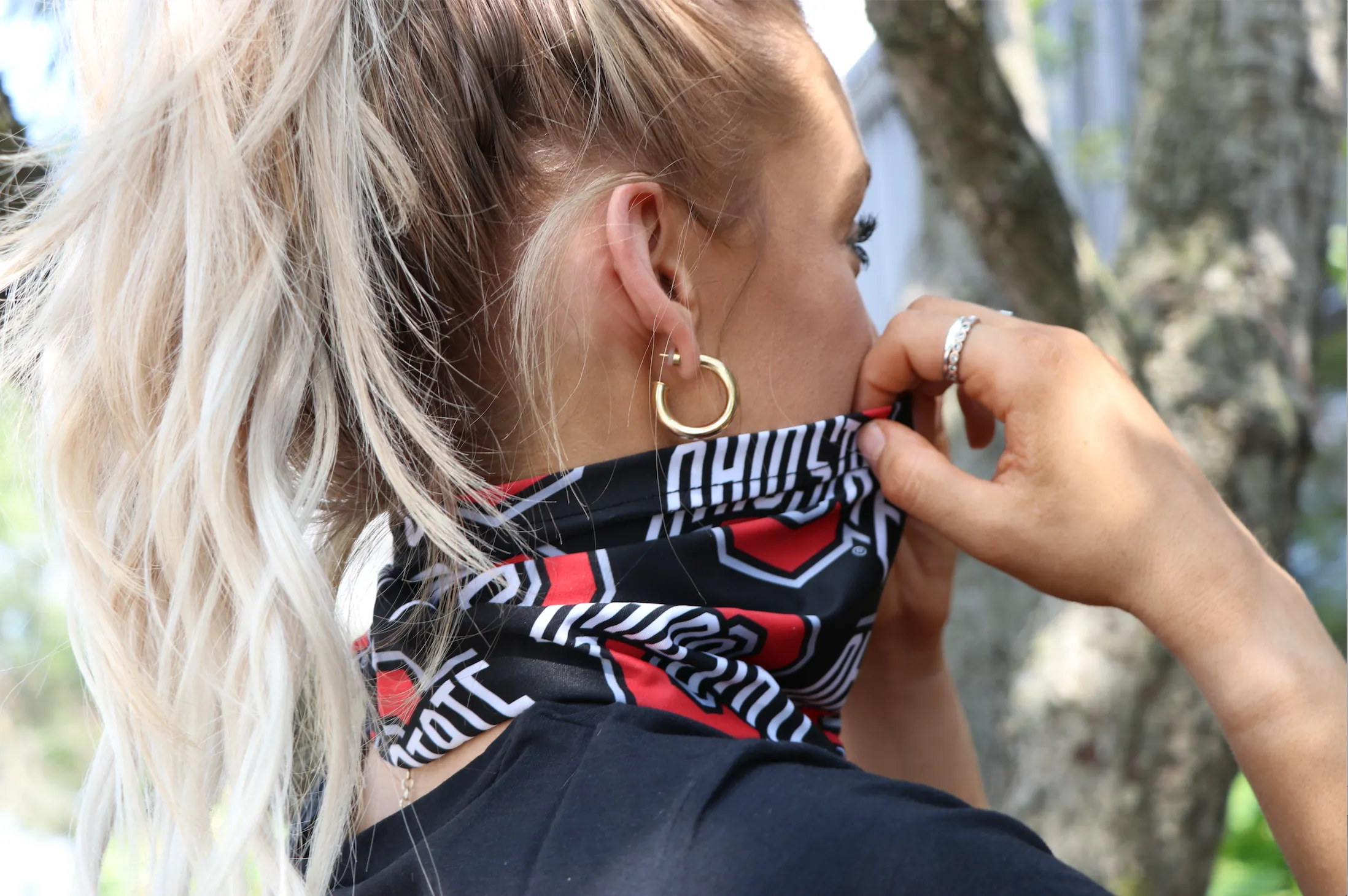 1210 - Ohio State Block O Neck Gaiter (KIDS SIZES AVAILABLE) - FINAL SALE