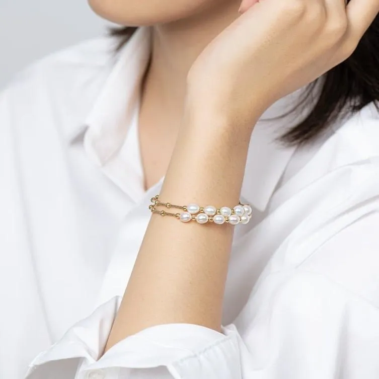 14k Gold Filled Natural Freshwater Pearl Bracelet
