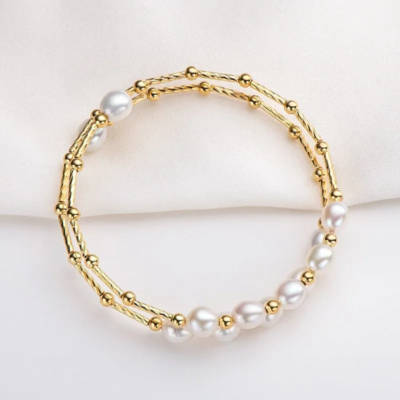 14k Gold Filled Natural Freshwater Pearl Bracelet
