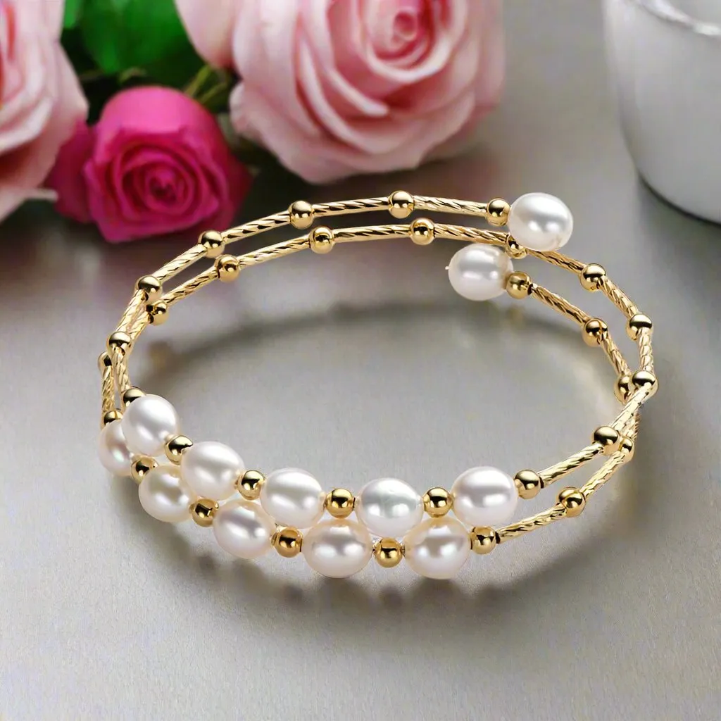 14k Gold Filled Natural Freshwater Pearl Bracelet