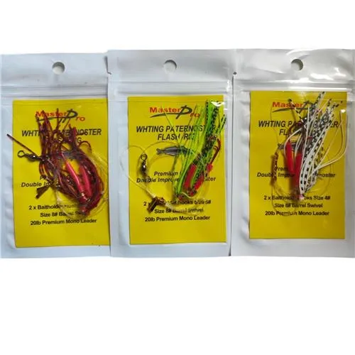 15 X Custom Designed Skirt Flasher Whiting Rigs Hooks In Size 4#/6#