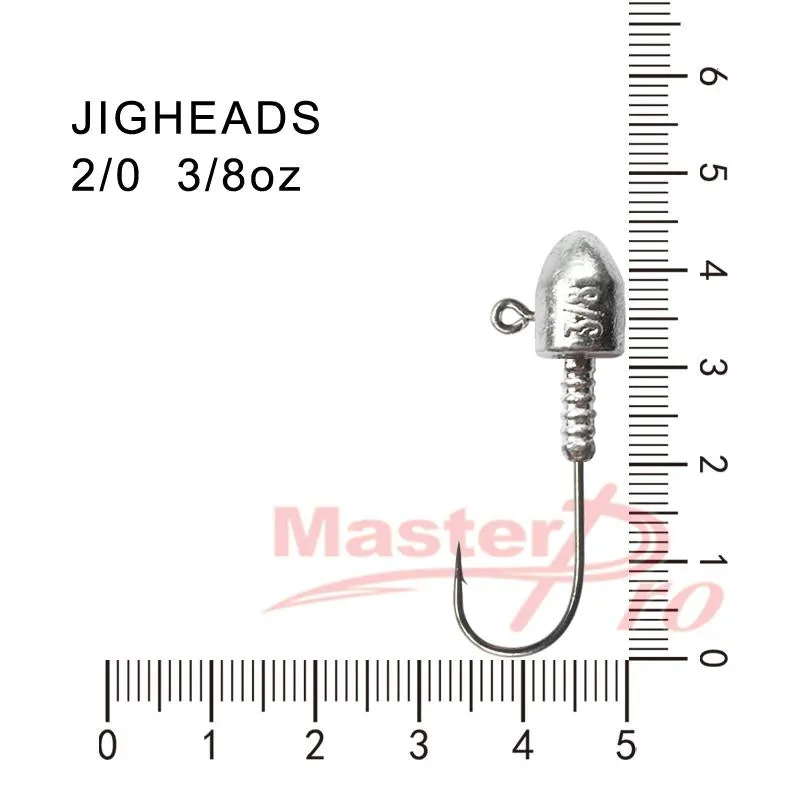 20/10 Pcs Hook Size 2/0 1/8, 1/4, 3/8 Jig Heads High Chemically Sharpened Hooks Fishing Tackle