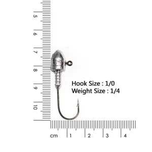 20pcs 1/0,1/4OZ Jig Heads Chemically Sharpened Hook Fishing Tackle