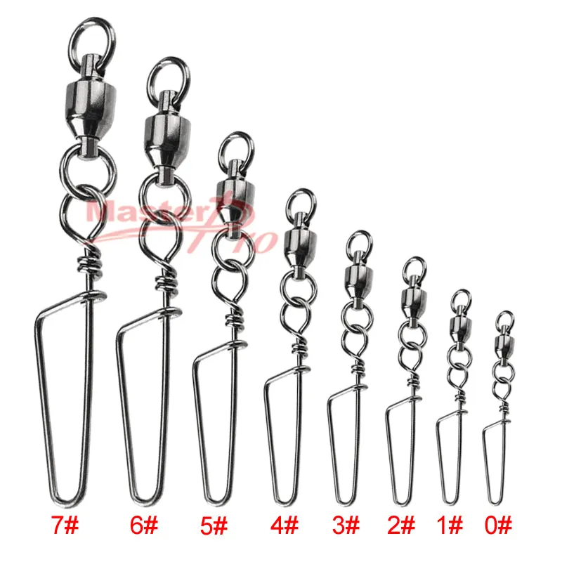 20X Size 4# Ball Bearing Swivels with Coastlock Snap Fishing Tackle