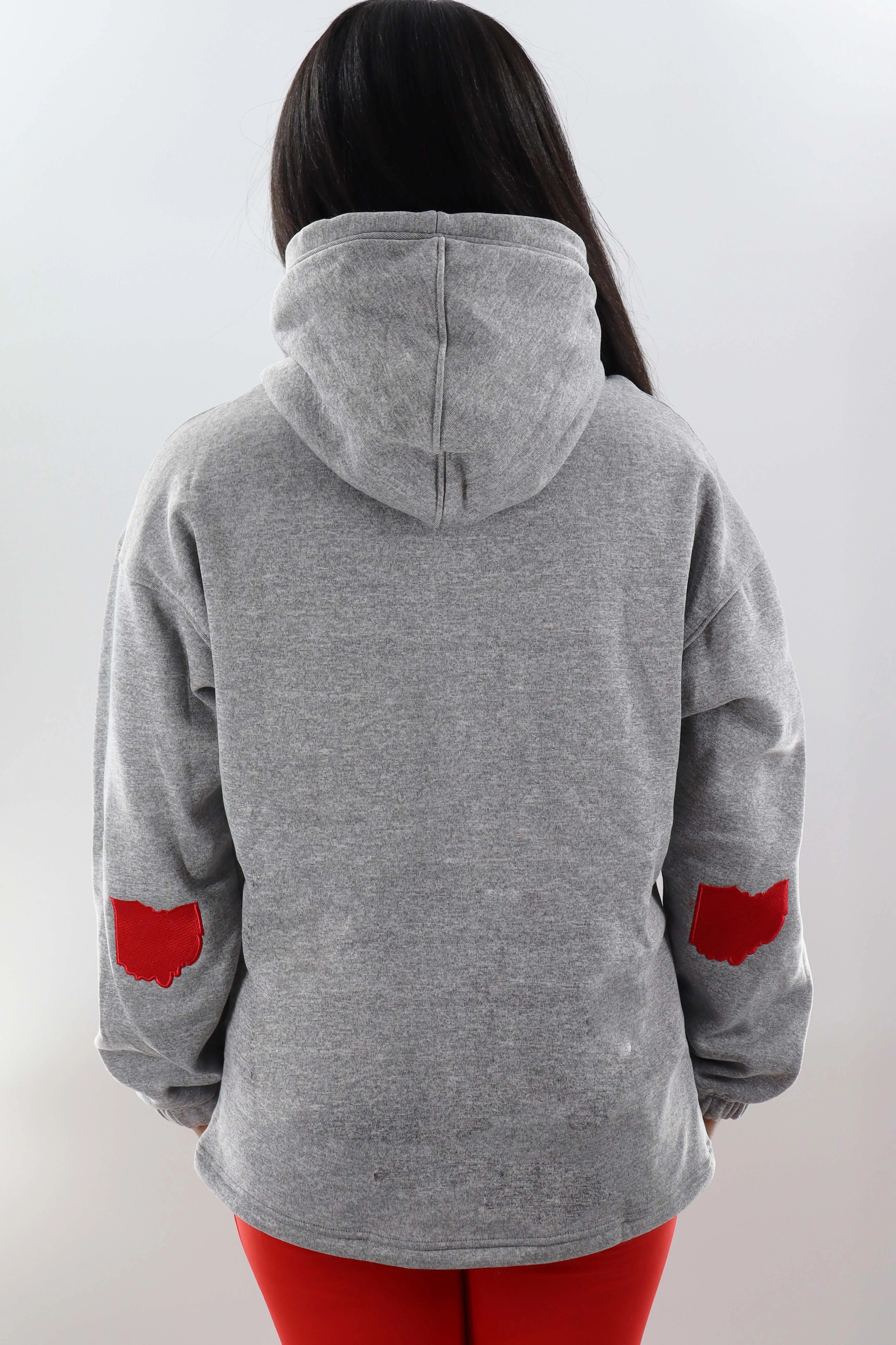 2316 - Ohio Love Snorkel Neck Hoodie - Heather Grey