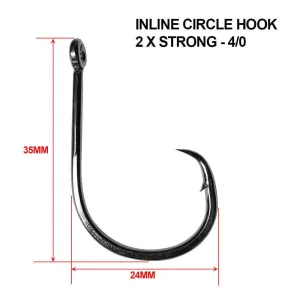 25-100pcs 2 X Strong Straight Eye Inline Circle Hooks 4/0-10/0 Fishing Tackle