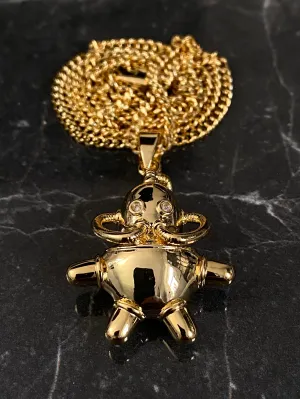3D SWIMMING ROBOT NECKLACE 2.0 (GOLD)