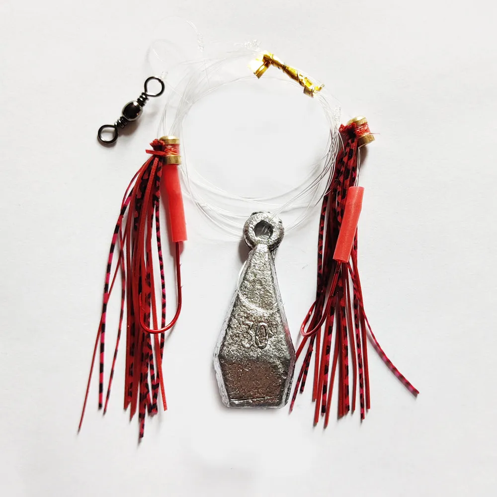 3X Custom Designed Tangle Free Skirt Flasher Whiting Rigs Hook Size 6#