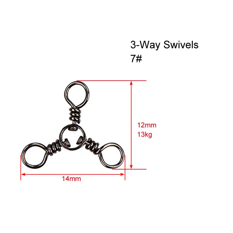 60 X CrossLine (3 Way) Swivel  in Size 7# Fishing Tackle