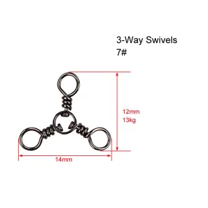 60 X CrossLine (3 Way) Swivel  in Size 7# Fishing Tackle
