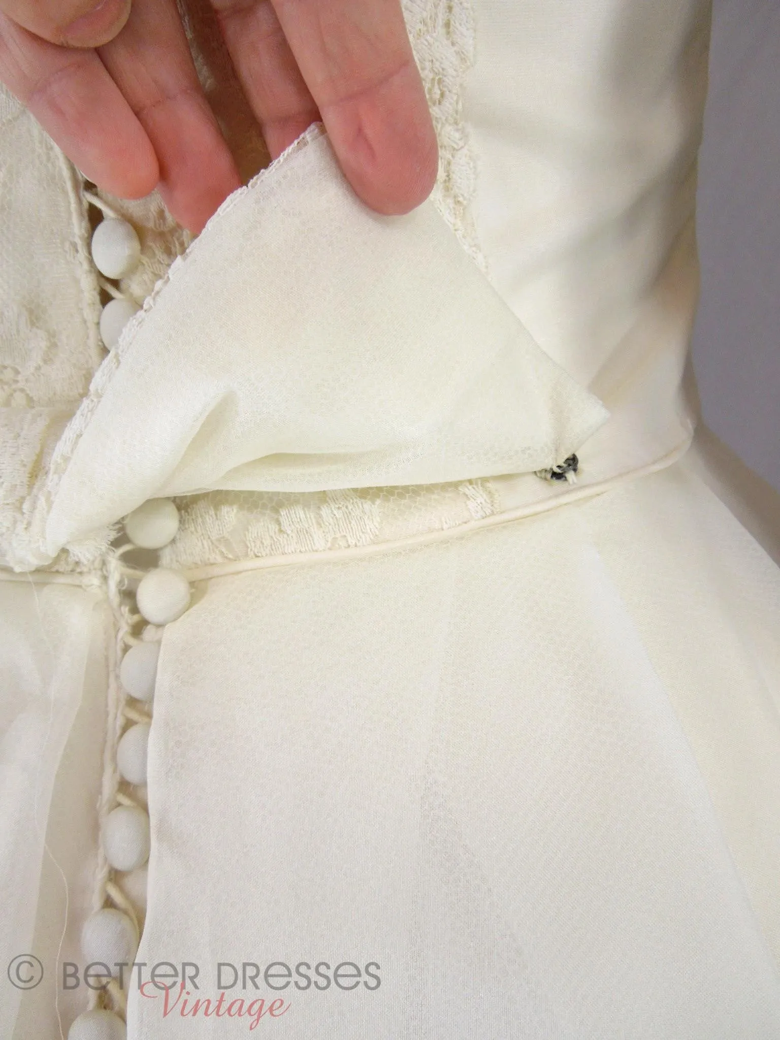 60s Organza and Lace Wedding Gown