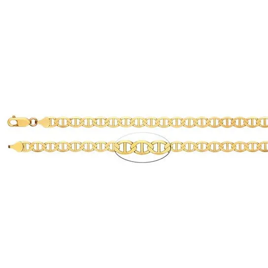 6.3mm Diamond-Cut Flat Anchor Chainv20" - 14k Yellow Gold