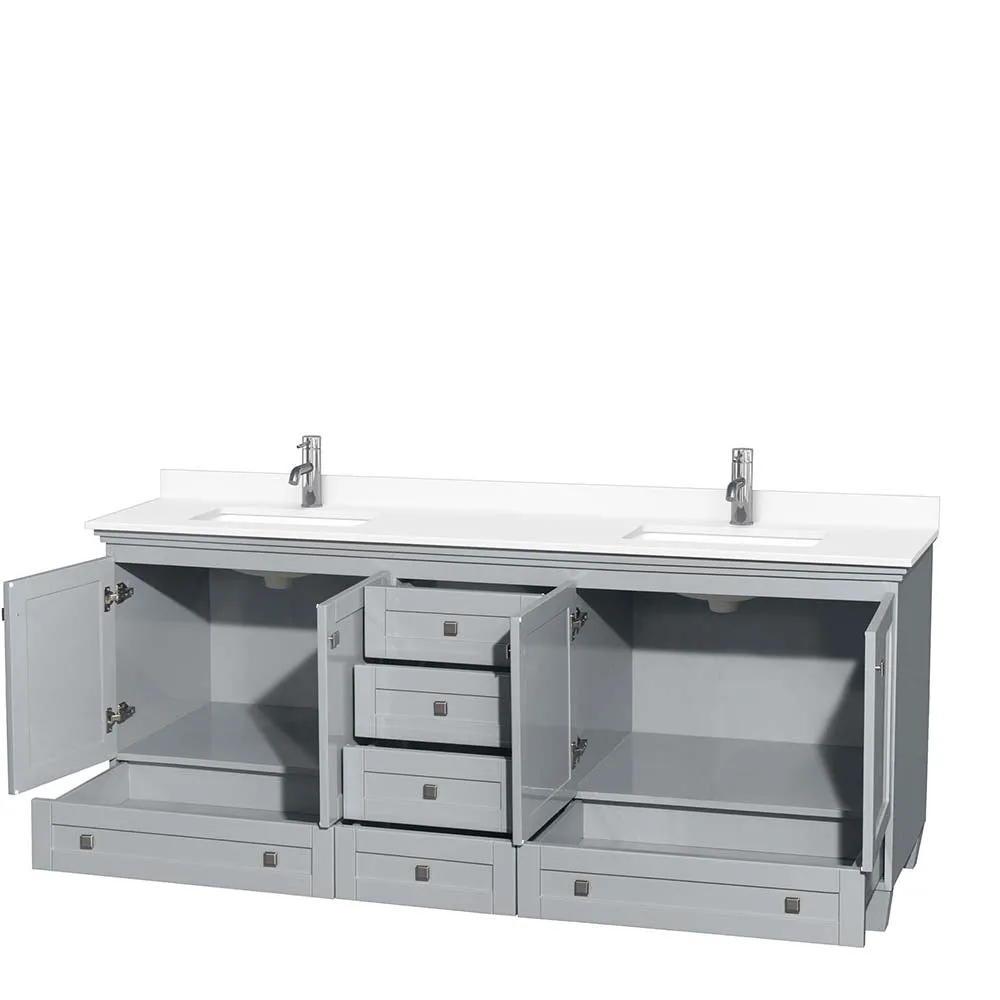 Acclaim 80 Inch Double Bathroom Vanity in Oyster Gray
