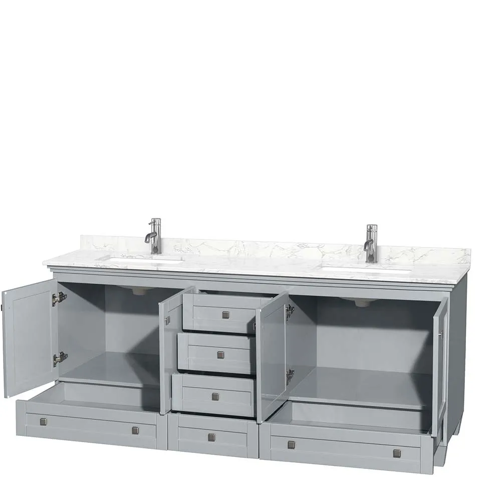 Acclaim 80 Inch Double Bathroom Vanity in Oyster Gray