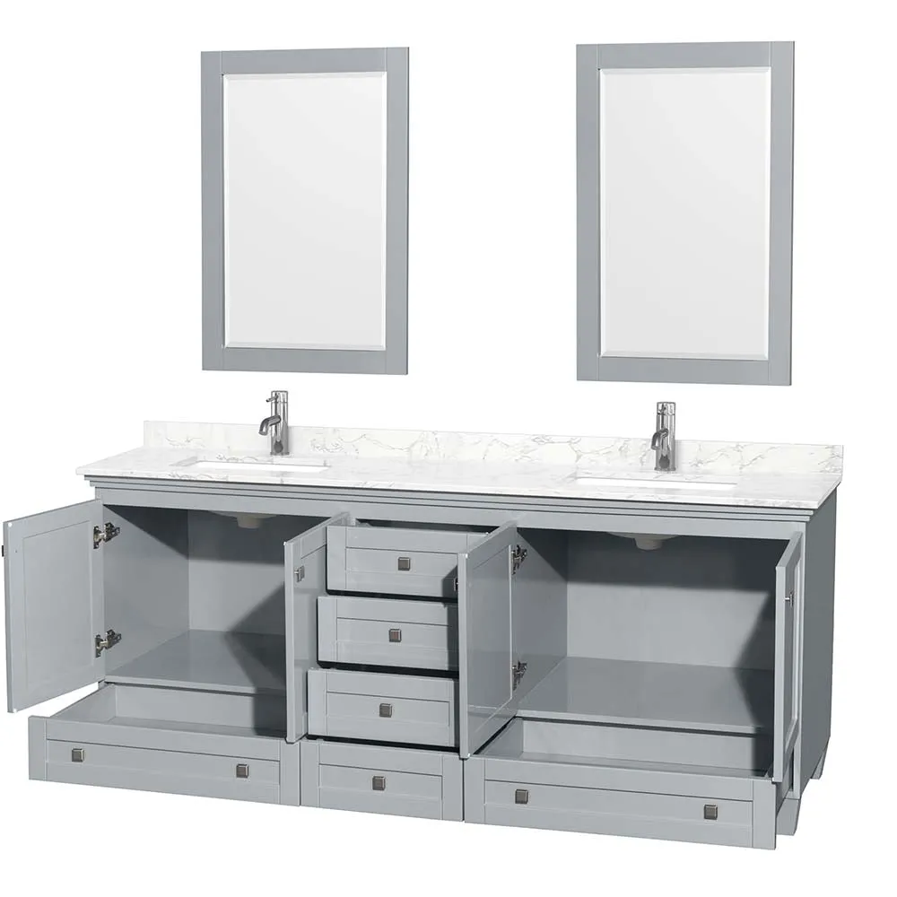 Acclaim 80 Inch Double Bathroom Vanity in Oyster Gray