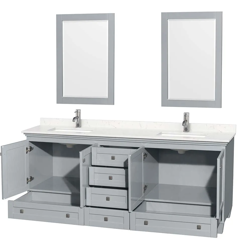 Acclaim 80 Inch Double Bathroom Vanity in Oyster Gray