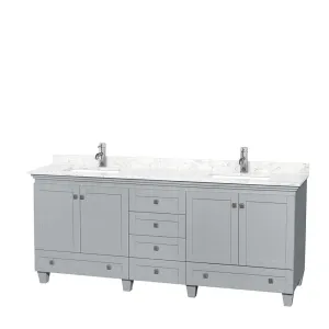 Acclaim 80 Inch Double Bathroom Vanity in Oyster Gray