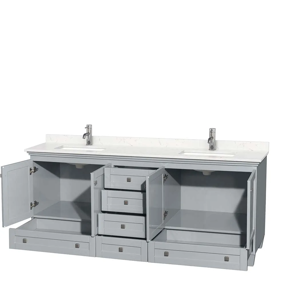 Acclaim 80 Inch Double Bathroom Vanity in Oyster Gray