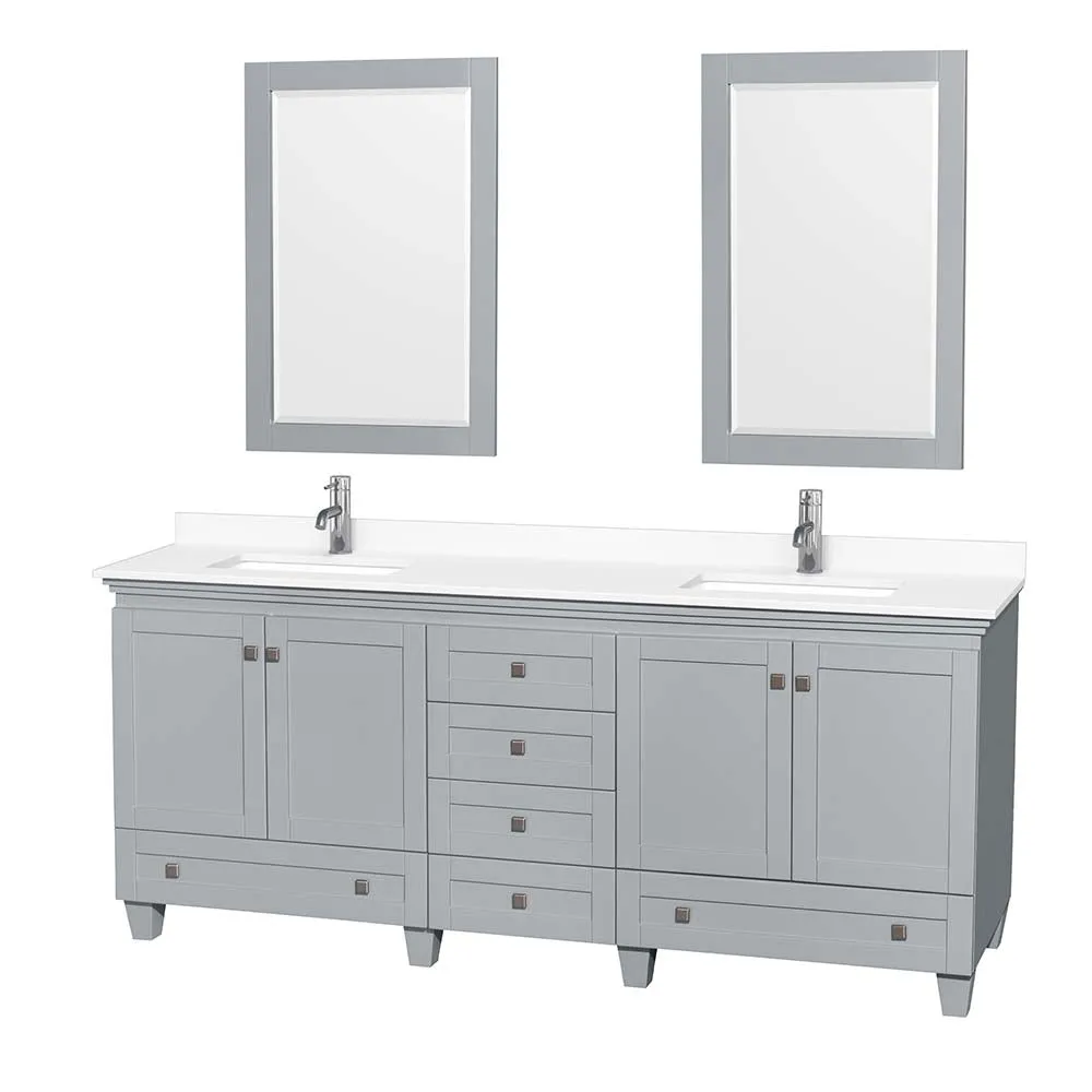Acclaim 80 Inch Double Bathroom Vanity in Oyster Gray