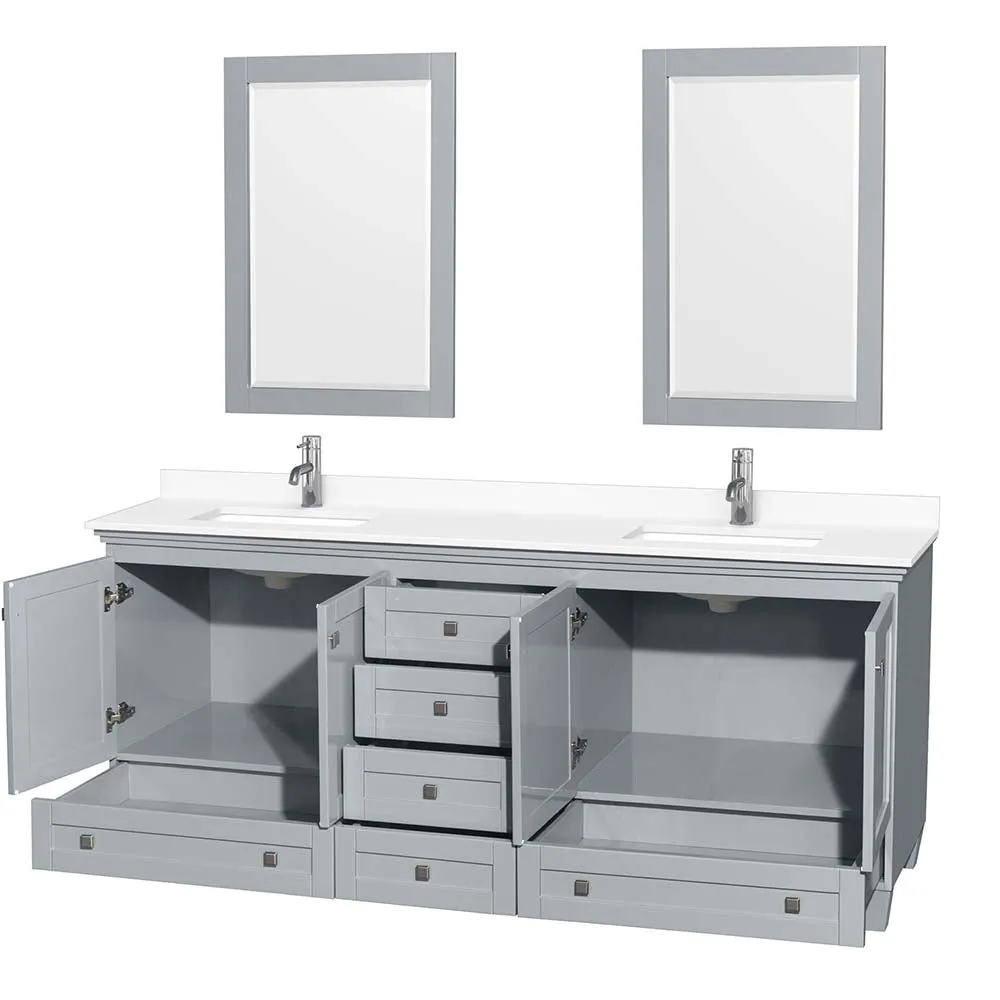 Acclaim 80 Inch Double Bathroom Vanity in Oyster Gray