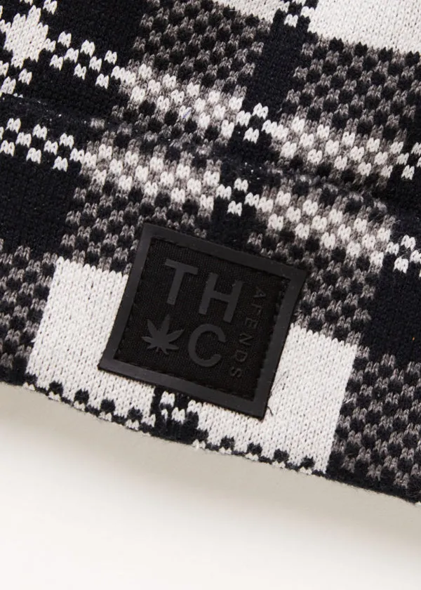 AFENDS Asta Hemp Check Knit Beanie
