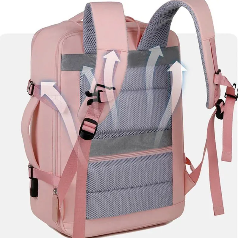 Airplane Travel Backpack Cabin Laptop Camping Casual Large Nylon Waterproof Carry On Trolly With Shoe Compartment For Ryanair