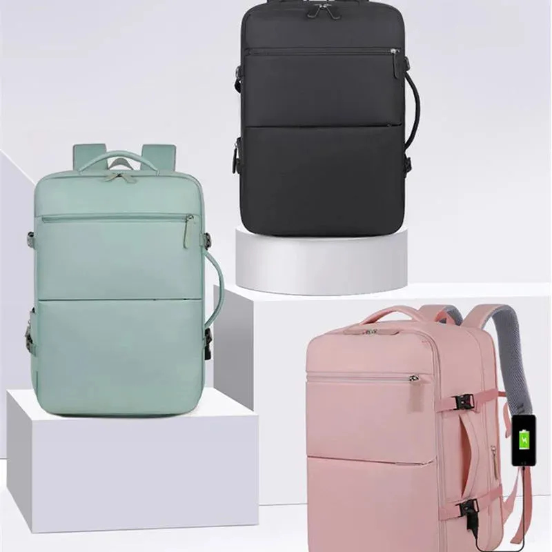 Airplane Travel Backpack Cabin Laptop Camping Casual Large Nylon Waterproof Carry On Trolly With Shoe Compartment For Ryanair