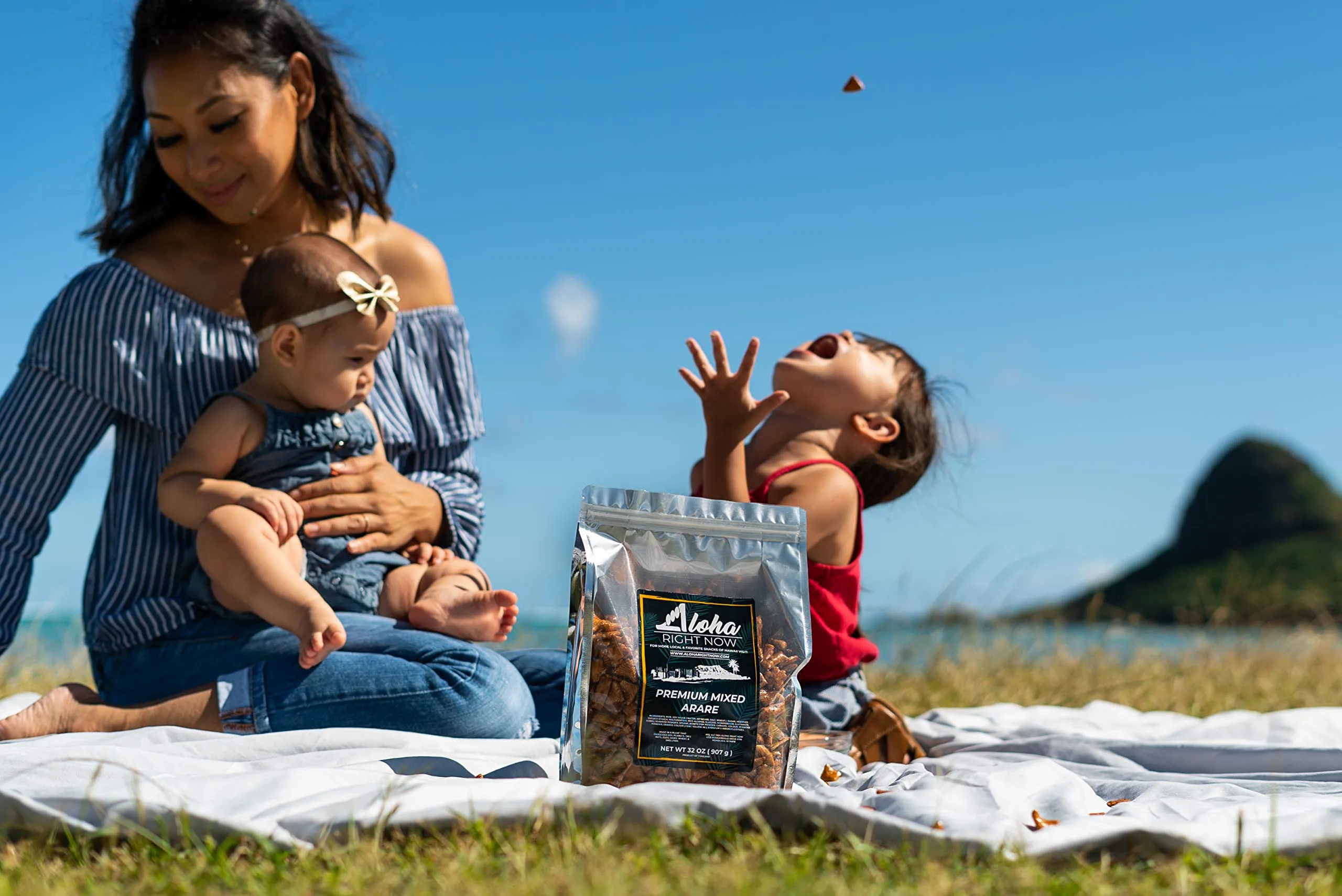 Aloha Right Now Premium Mixed Arare Rice Crackers Mochi Crunch Japanese Hawaiian Style Asian Snack Mix 1LB 16oz