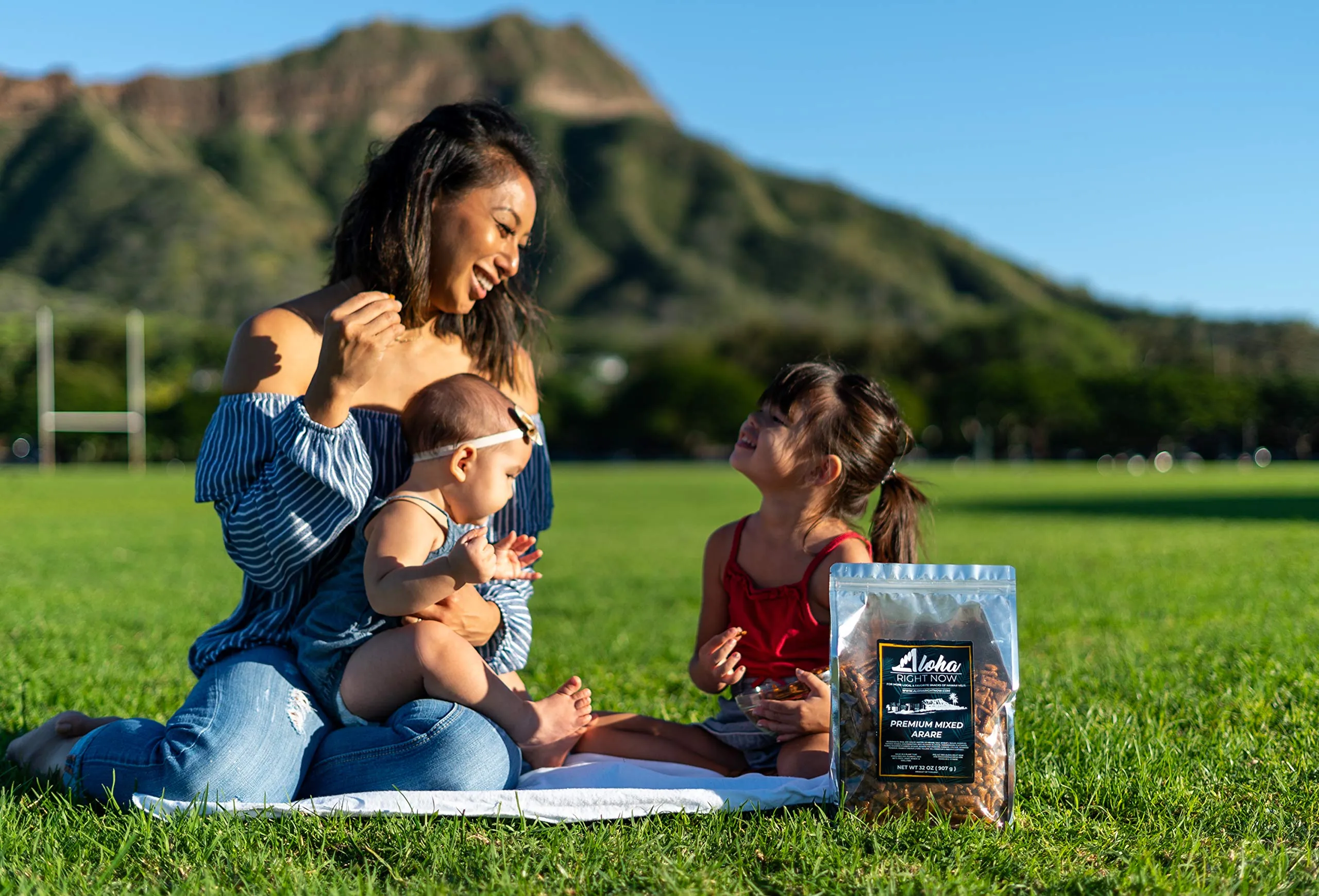 Aloha Right Now Premium Mixed Arare Rice Crackers Mochi Crunch Japanese Hawaiian Style Asian Snack Mix 1LB 16oz