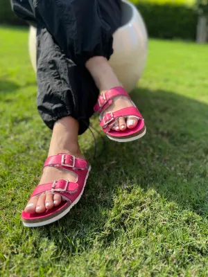 Amber Leather Flats
