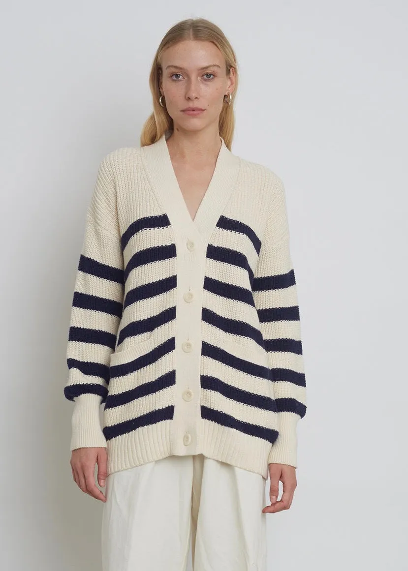 Amy Cardi (Ivory & Navy Stripe)