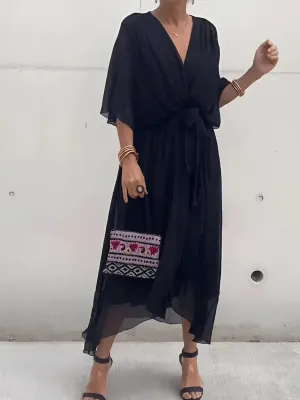 Anastasia - Long Sleeve Midi Dress with Sleeves for Effortless Elegance
