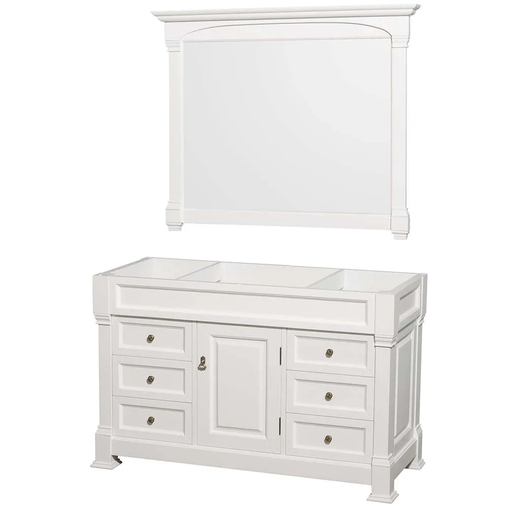 Andover 55 Inch Single Bathroom Vanity in White
