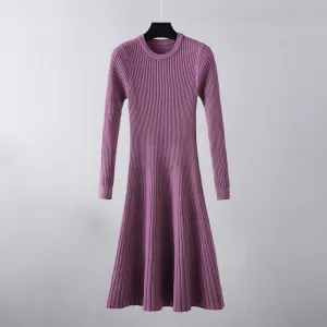 Ara - Schick Herbst Elegante Gerippte Midi Kleid für Damen