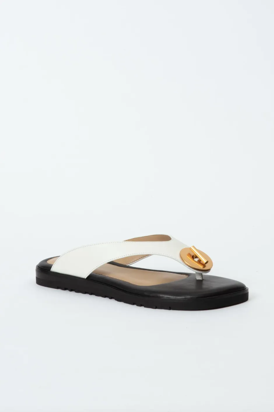 Asher Leather Thong Sandal - White