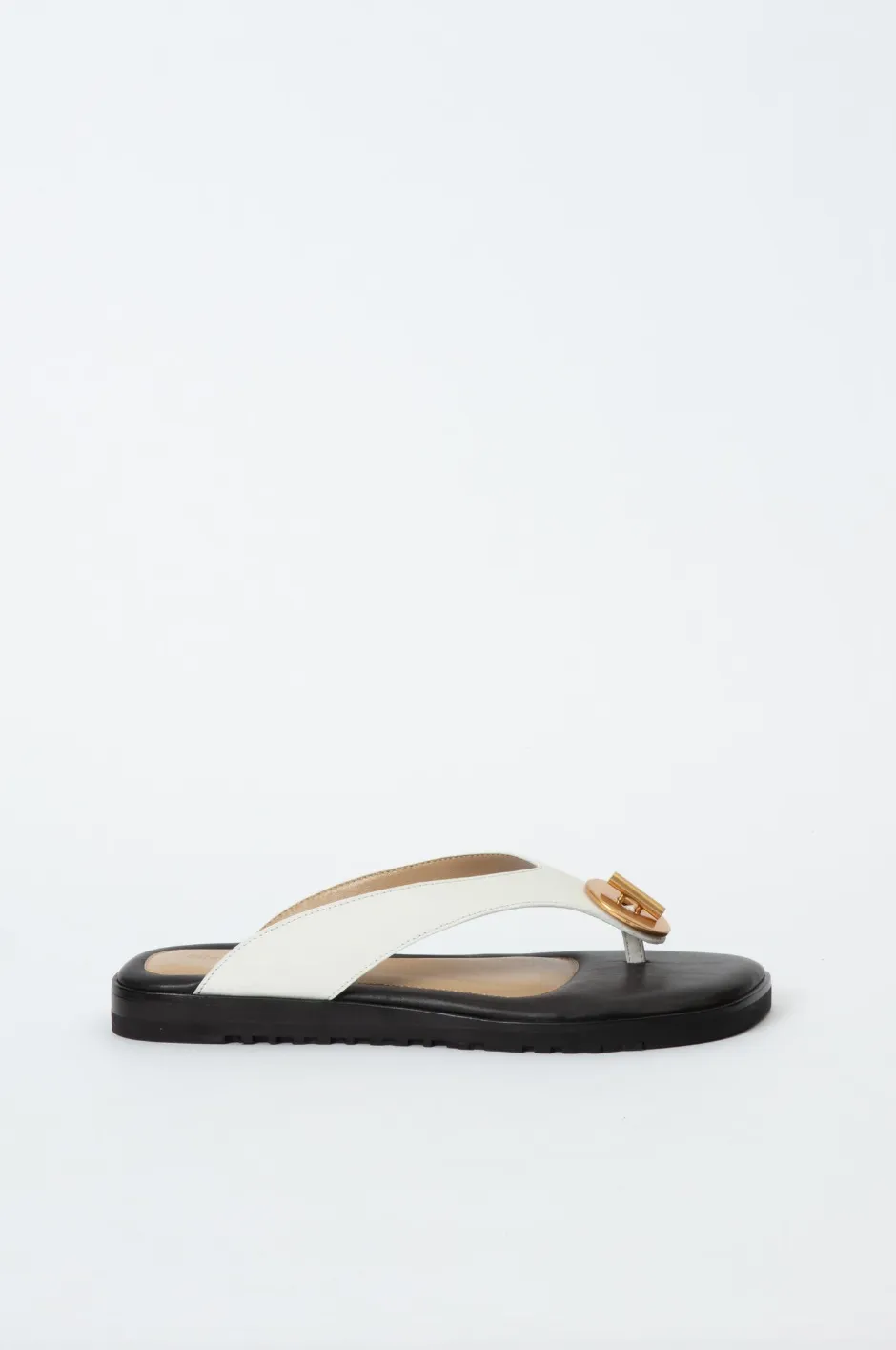 Asher Leather Thong Sandal - White