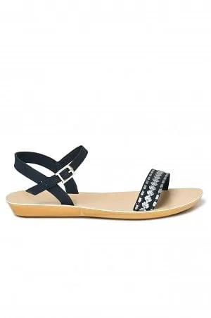 Aurelia Textured Navy Almond Toe Flat