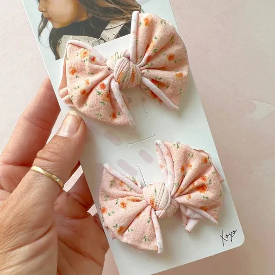 Baby Bling Bows - 2pk Printed Baby Fab Clips - Honey