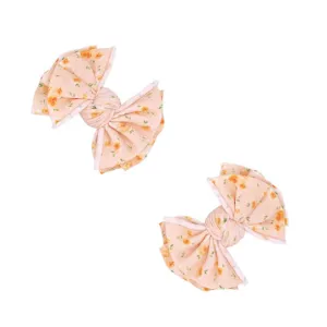 Baby Bling Bows - 2pk Printed Baby Fab Clips - Honey