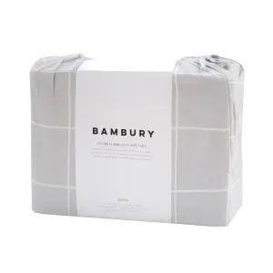 Bambury Carrington Flannelette Sheet Set - Silver