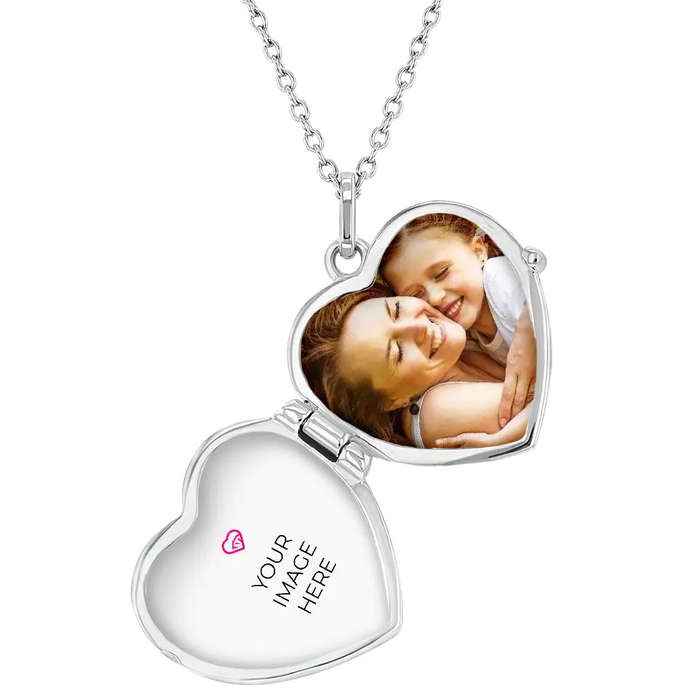 Beautiful Dancer Kids / Children's / Girls Heart Pendant/Necklace With Charms - Sterling Silver