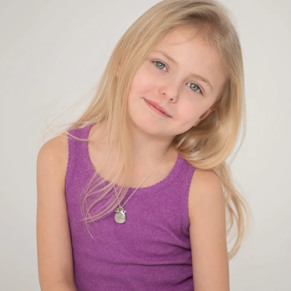 Beautiful Dancer Kids / Children's / Girls Pear Pendant/Necklace With Charms - Sterling Silver