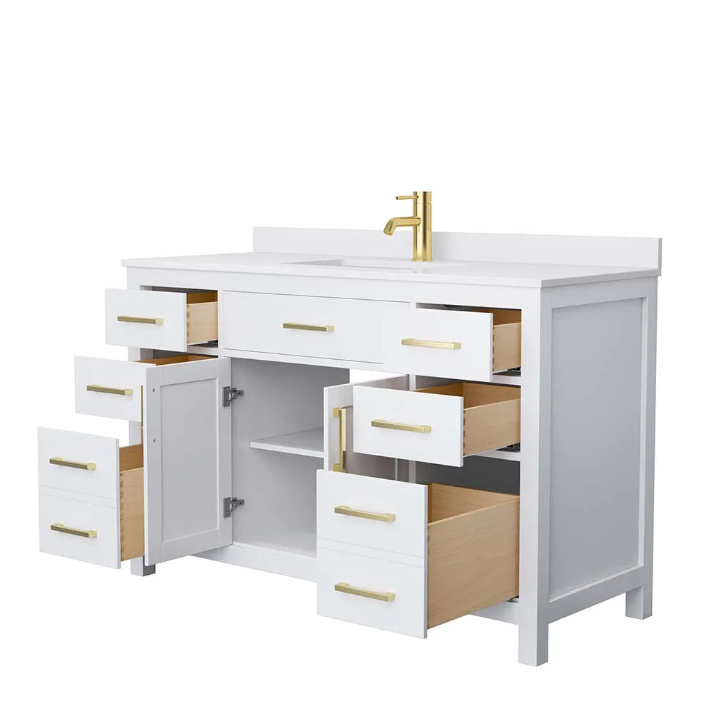 Beckett 54 Inch Single Bathroom Vanity in White
