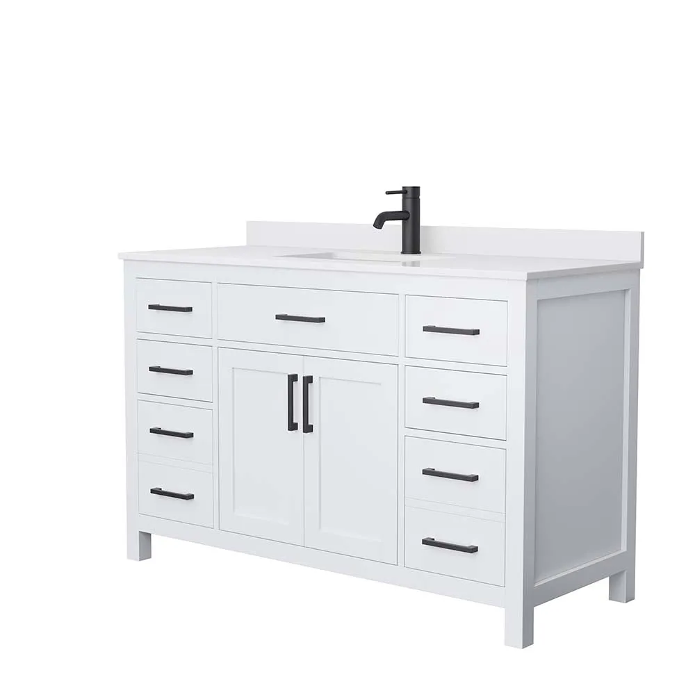 Beckett 54 Inch Single Bathroom Vanity in White
