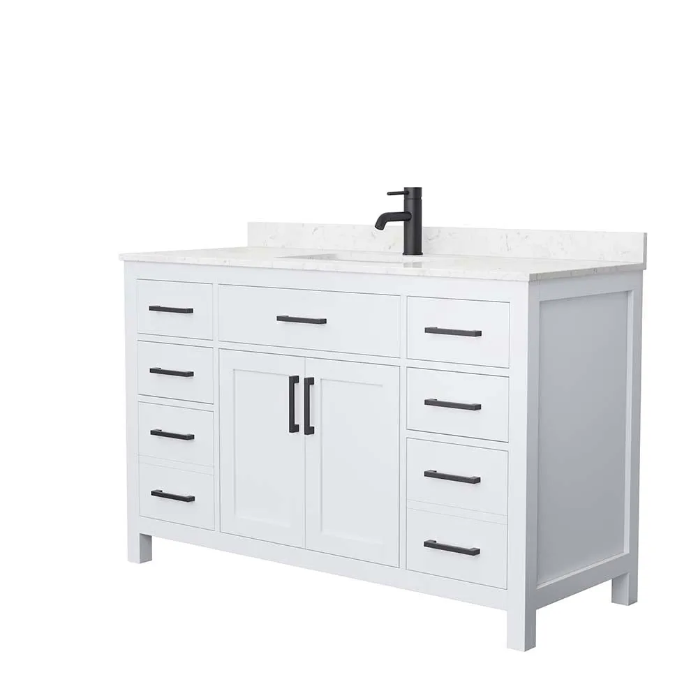 Beckett 54 Inch Single Bathroom Vanity in White