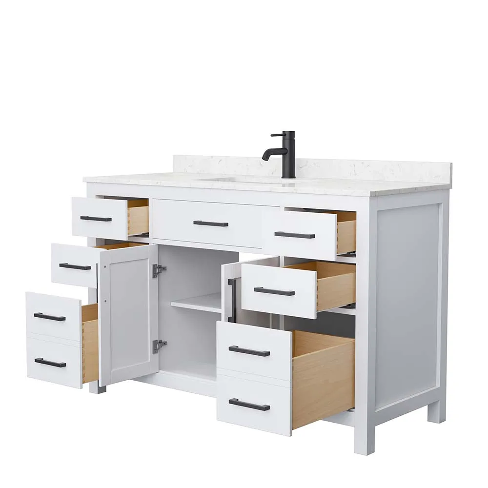 Beckett 54 Inch Single Bathroom Vanity in White