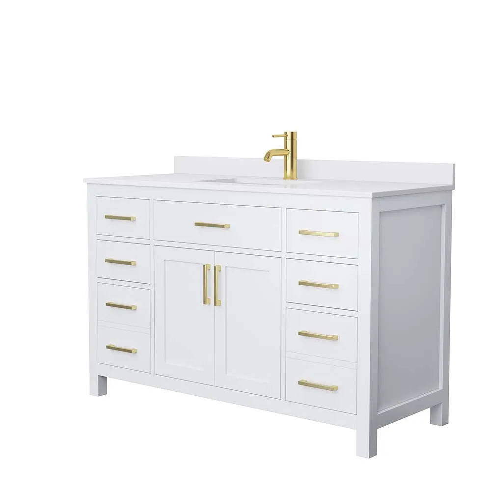 Beckett 54 Inch Single Bathroom Vanity in White