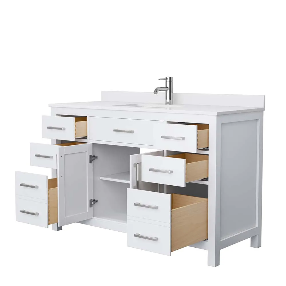 Beckett 54 Inch Single Bathroom Vanity in White