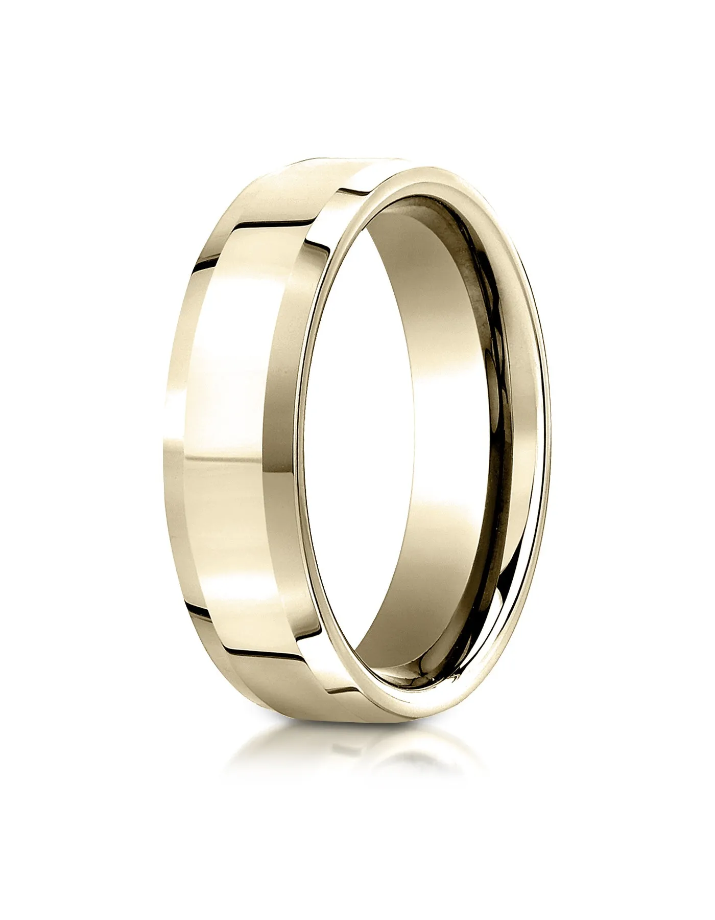 Benchmark 10K Yellow Gold 6mm Comfort-Fit High Polished Carved Design Wedding Band Ring (Sizes 4 - 15 )